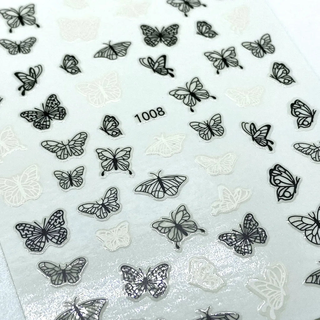 Stickers Mariposas negras y blancas 1008