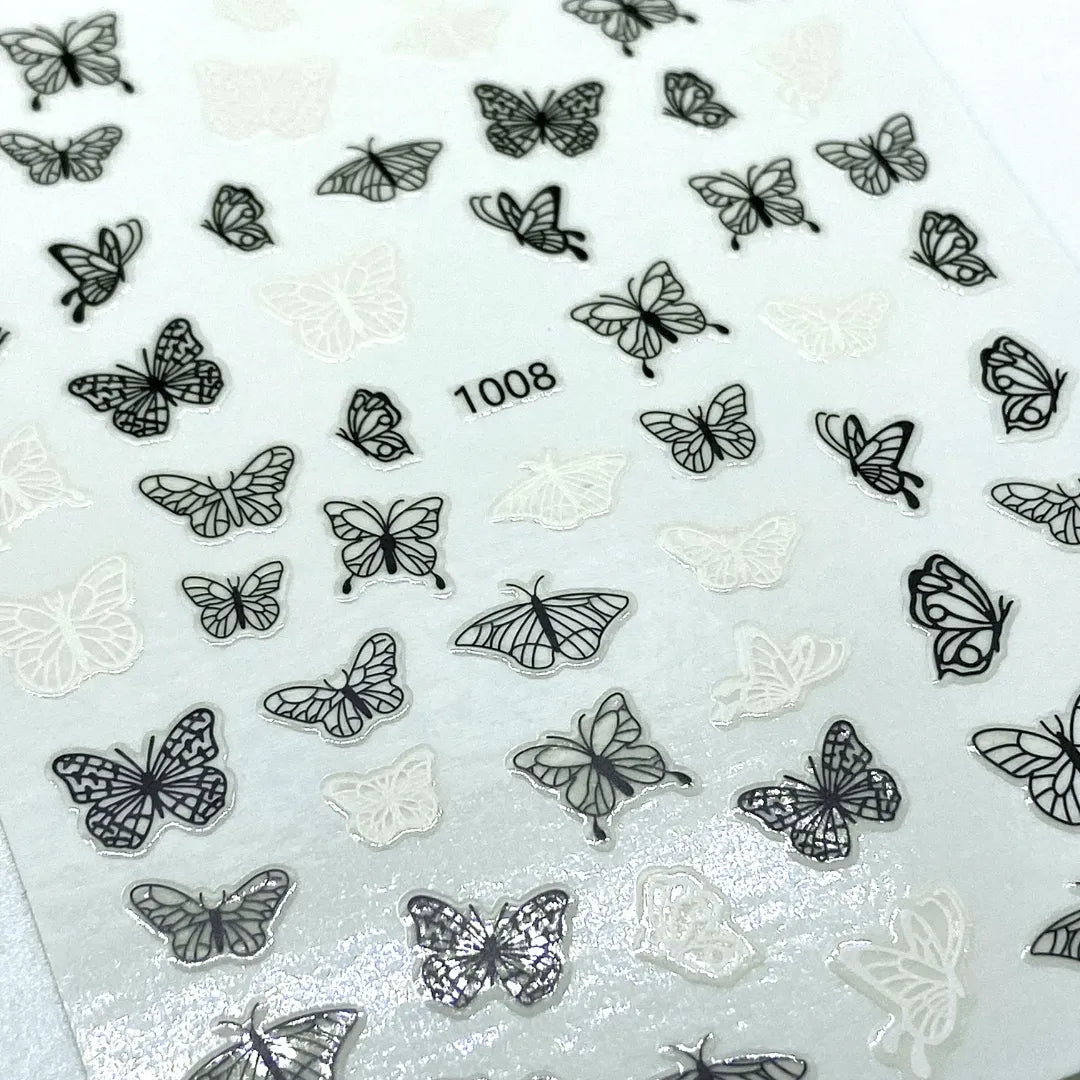 Stickers Mariposas negras y blancas 1008