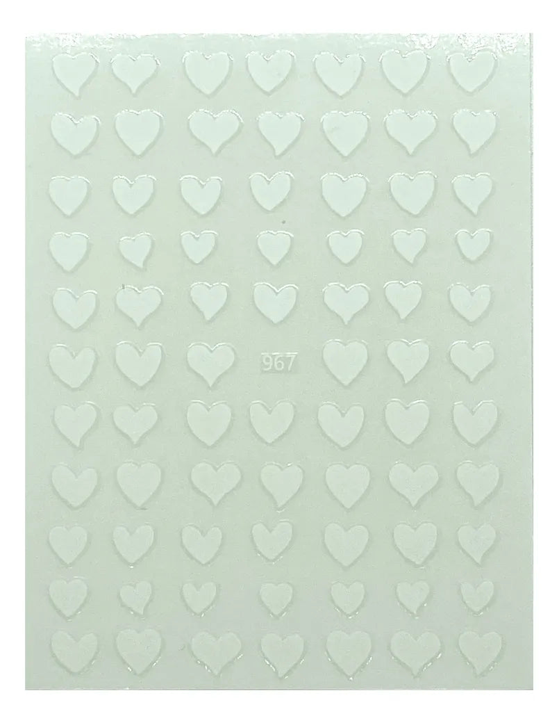 Stickers Corazones Blancos 969