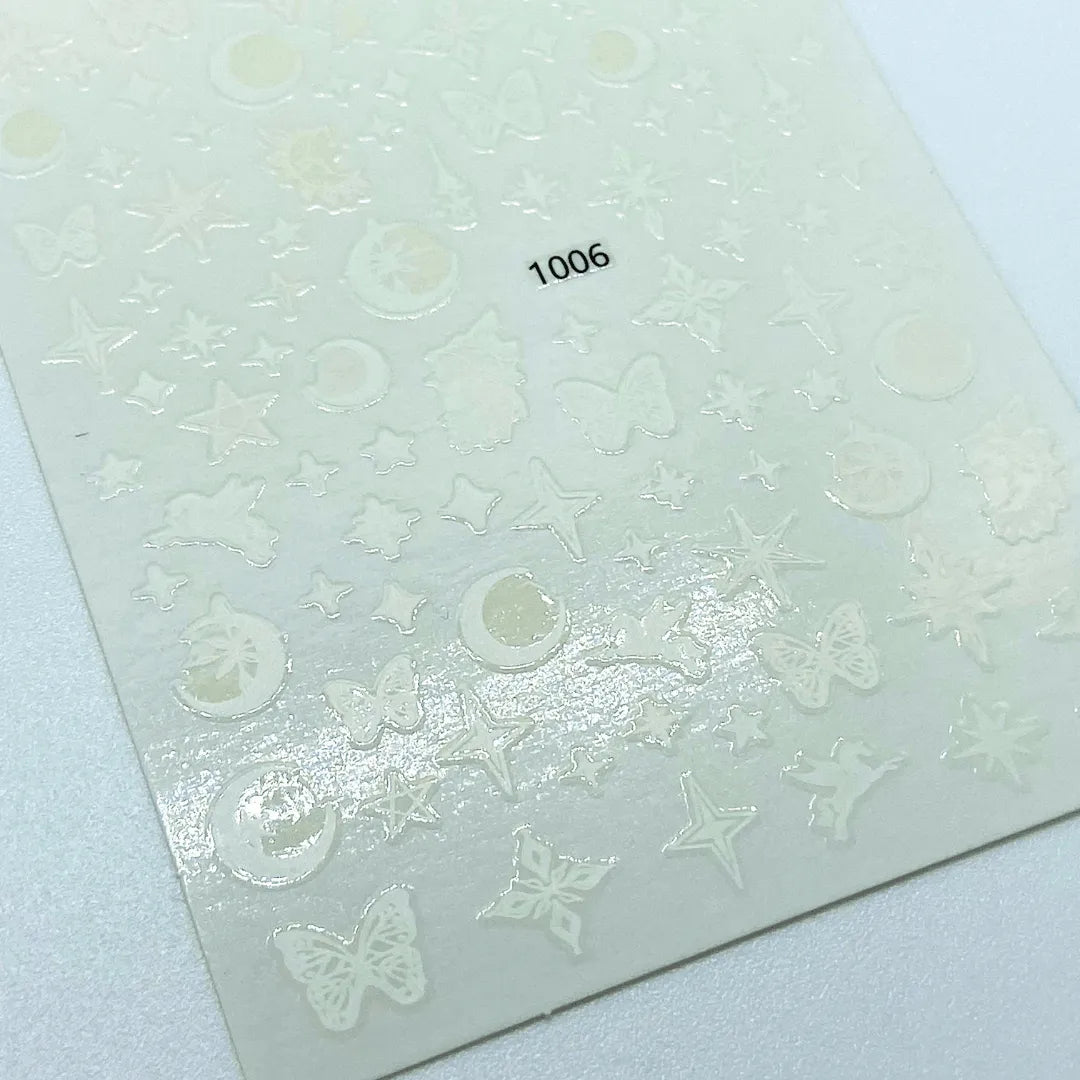 Stickers Luna sol y signos blancos 1006