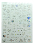 Stickers Corazones y letras tornasol Me053