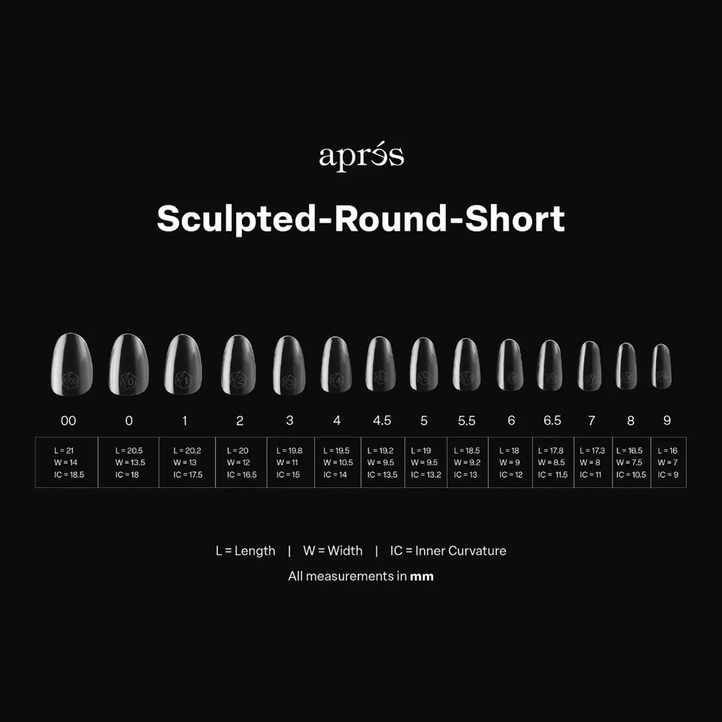 Tips Soft gel Apres Sculped Round Short