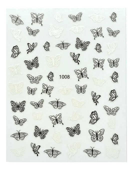 Stickers Mariposas negras y blancas 1008