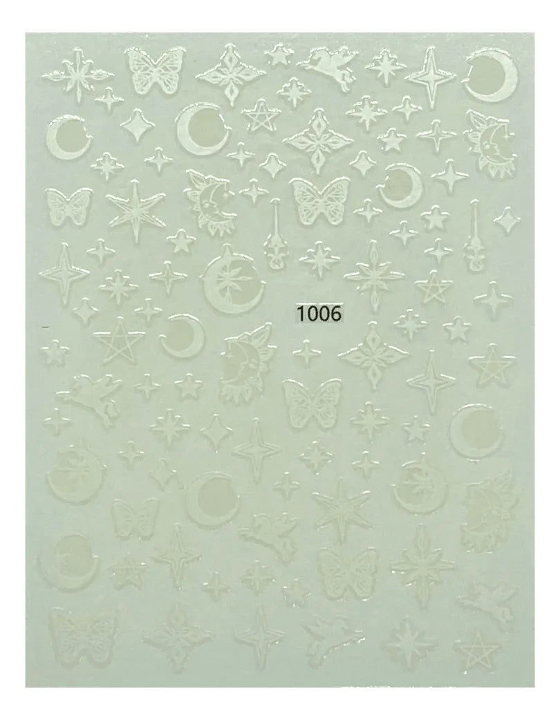Stickers Luna sol y signos blancos 1006