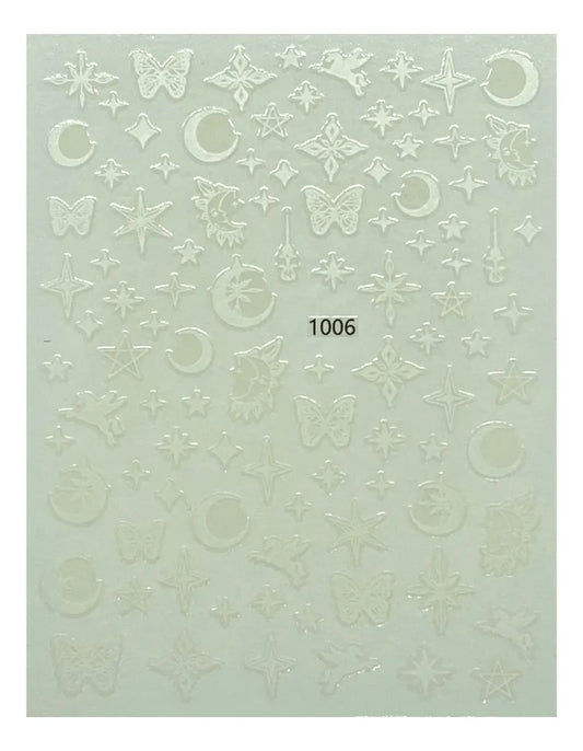 Stickers Luna sol y signos blancos 1006