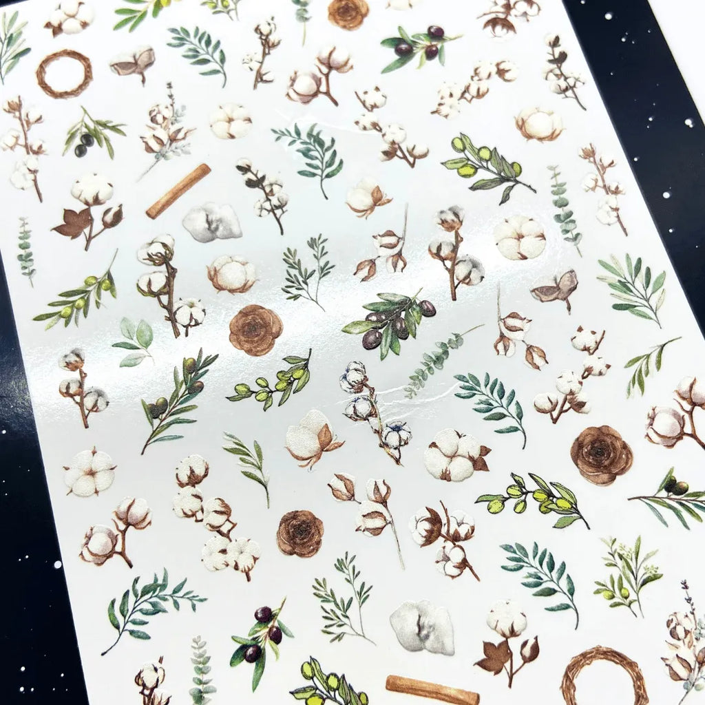 Stickers hojas y flores grandes
