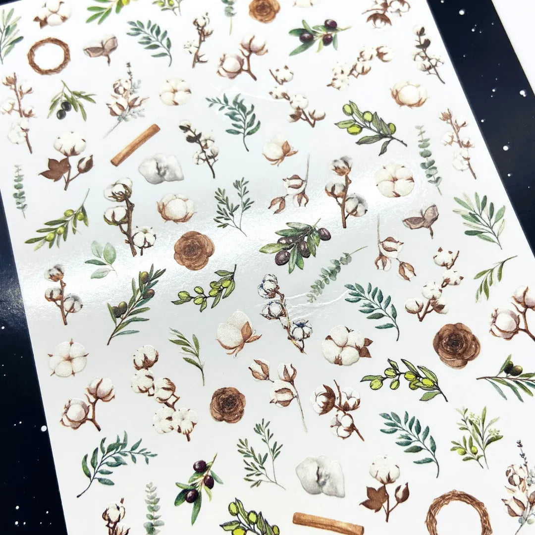 Stickers hojas y flores grandes