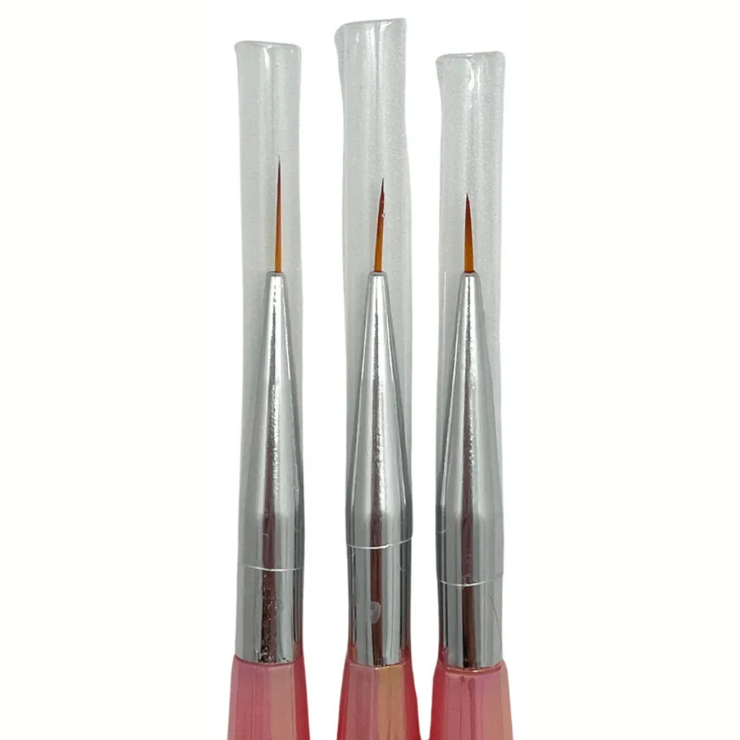 Set 3 Pinceles Diamante | Liner 7mm 9mm 11mm