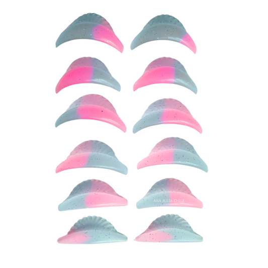 Moldes Bigudies Lifting Rosa y celeste con Glitter